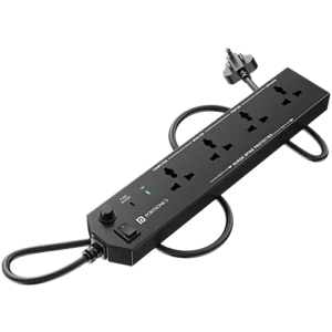Portronics Power Plate 10 Extension Board - 4 Sockets, 2 Meter Cord, 1500 Watt, Black, 1 pc